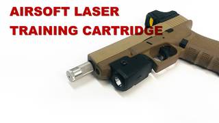Cartuccia per addestramento laser rosso/IR per pistola softair, museruola attivata dalle vibrazioni montata