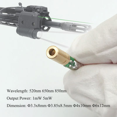 650nm 5mW Full Brass Red Dot Laser Diode Module with External Driver and Spring for Gun Aiming Laser Sight CW Laser Type