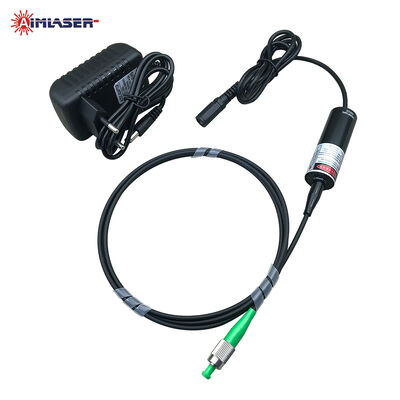 Modulo di diodo laser a fibra accoppiata a modo singolo da 638 nm 30 mW con nucleo in fibra da 4 µm, connettore FC/PC, driver e adattatore di alimentazione